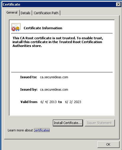 Setting Up and Authorizing the Internal Certificate Authority