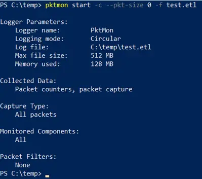Built In Network Capture with Windows 11