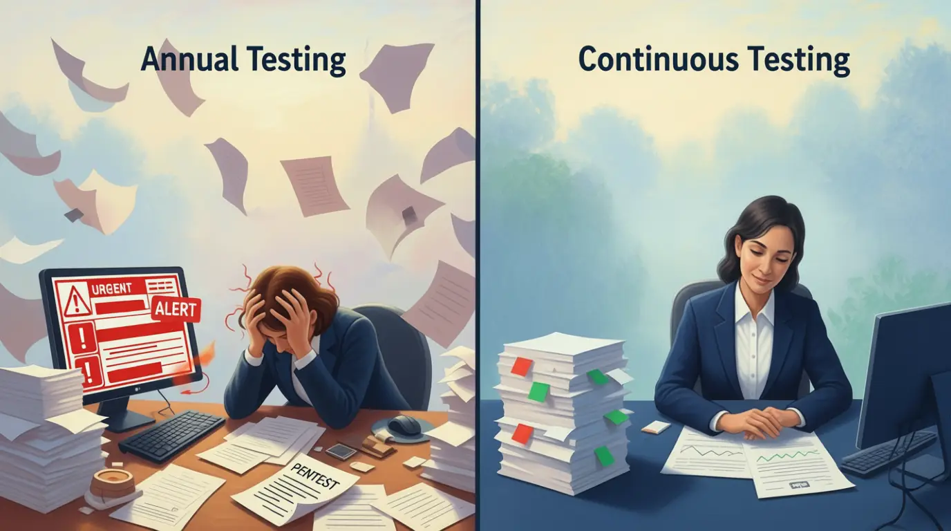 Annual Pentests Aren't Cutting It Anymore: Why Continuous Testing Beats Scrambling at Renewal Time