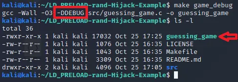 Building the debug version of the guessing game