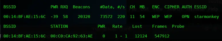 Packet injection generating data packets for example 2