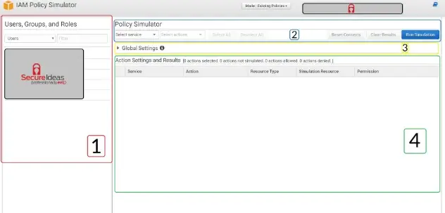AWS IAM Policy Simulator console overview