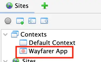 Sites tab with Wayfarer App context visible