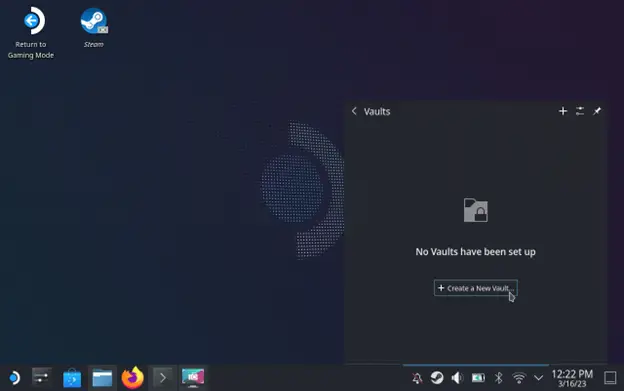 Configuring a plasma vaults name and mount point.