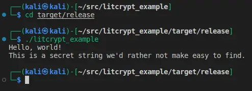 Running the first example binary