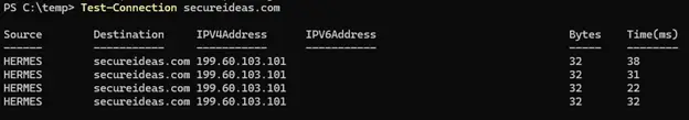PowerShell Test-Connection output