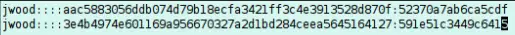 Text file showing formatted NETNTLM hashes ready for cracking with John the Ripper
