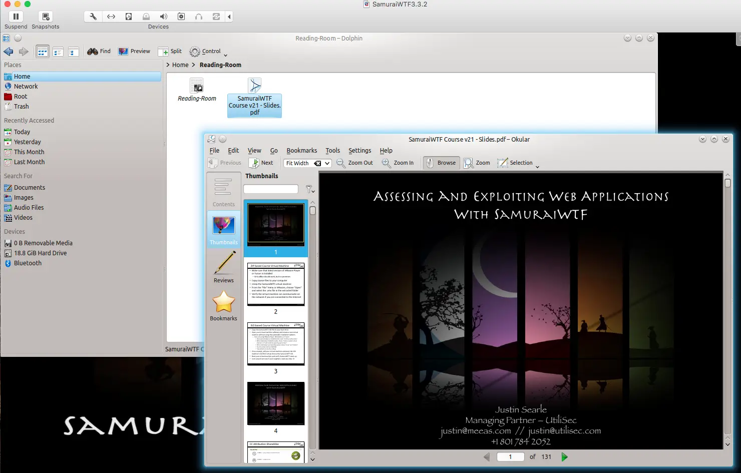 SamuraiWTF Reading Room with course slides