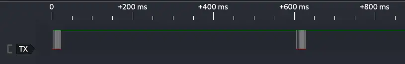 Zoomed out view of the two data packets captured in the Sentry Safe exploit