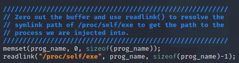 Using readlink to resolve /proc/self/exe