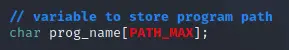 Declaring the prog_name buffer