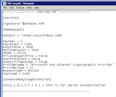 Contents of CSR-req.inf Contents of CSR-req.inf