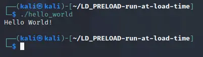 Running hello_world normally