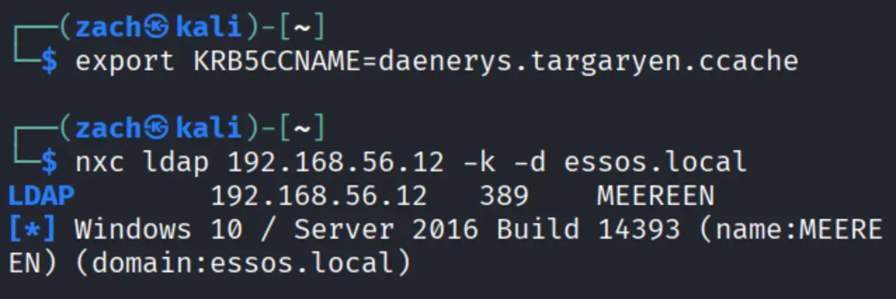 Kerberos LDAP bind confirmation