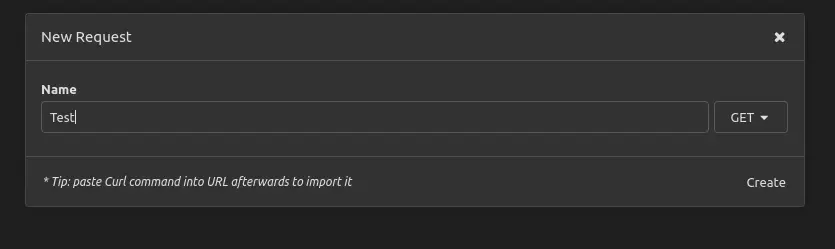 Naming a new request in Insomnia