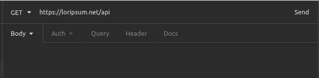 Entering the API endpoint URL and clicking Send