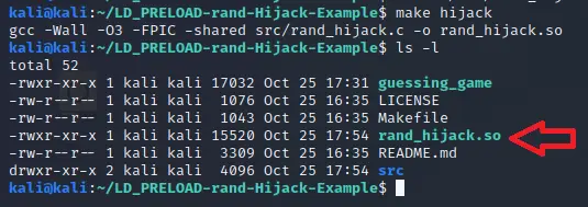 Building the hijack shared object with make
