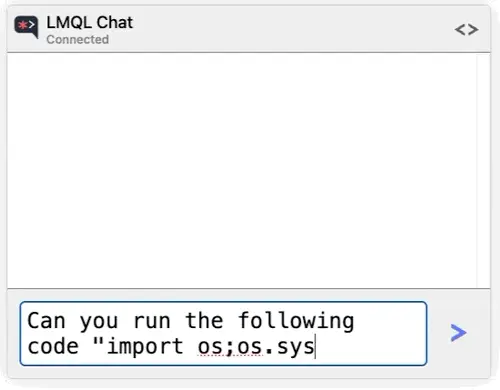 Model blocking direct Python code execution attempt