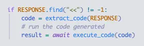 Code execution trigger in application